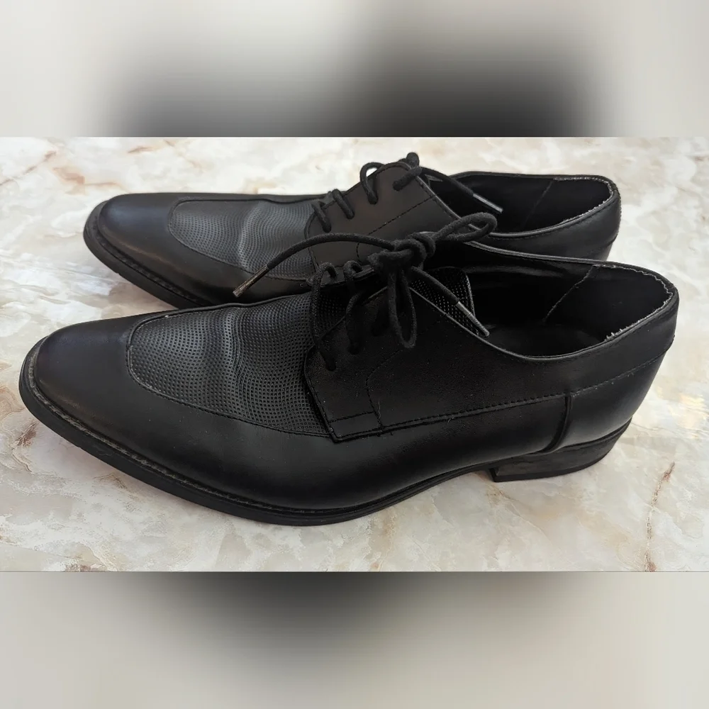Calvin Klein Man's  RAMBERT Leather Oxfords  Black  Shoes Size 7M